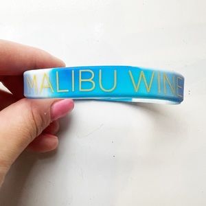 Sky blue “Malibu Wine Hikes” rubber wristband bracelet